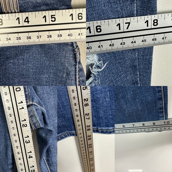 Levis 726 High Rise Flare Jeans Womens‎ Size 31 x 30 Waterless Distressed Denim - Picture 16 of 16